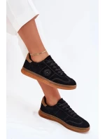 Dámské semišové tenisky na platformě Big Star – černé