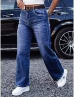 Dámské džínové kalhoty RETROFIT baggy s páskem v modré barvě FashionStreet UY2233