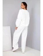 Dámská souprava máslo mikina + kalhoty bílý