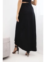 Dámská bavlněná zavinovací maxi sukně se zavazováním černá