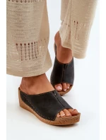 Pohodlné Dámské Sandály Na Klínku Inblu NG000002 Černé