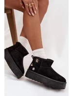 Dámské sněhule na platformě s přezkami černé Maelle