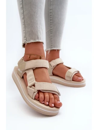 Dámské sandály na platformě Big Star Béžová Dámské sandály na platformě Big Star Béžová