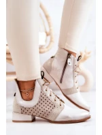 Kožené kozačky Maciejka 05541-25 Světle béžová