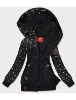 Černá dámská mikina s květinkami (AMG828) Černá dámská mikina s květinkami (AMG828)