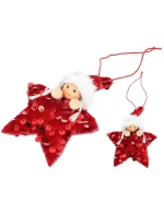 SADA PŘÍVĚSKŮ 3 KS HVĚZDIČKY PRO PANENKY FLITRY ČERVENÁ