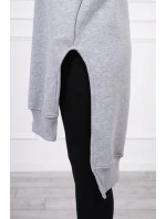 Zateplená mikina s bočními rozparky šedá Zateplená mikina s bočními rozparky šedá