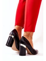 Kožené lodičky Lewski 3117 Černé