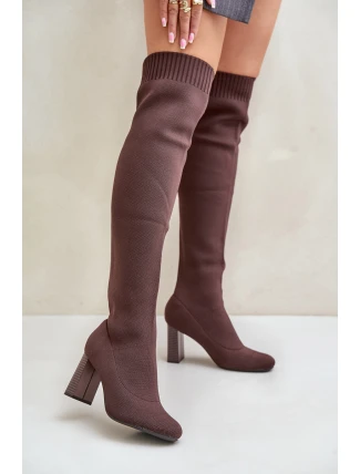 Kozáky Se Záplavou Po Kolena Na Podpatku Tmavě Zelené Esanira