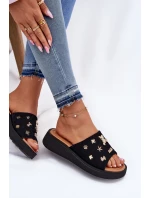 Dámské Semišové Pantofle S Připínáky Černé Vinceza 66741