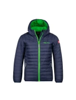 Trollkids Kids Eikefjord Jacket navy/bright green (463-100) ultralehká dětská přechodná bunda pro chlapce/dívky