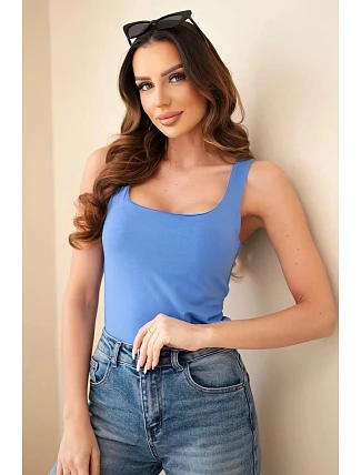Dámská halenka na ramínka s výstřihem džínová Dámská halenka na ramínka s výstřihem džínová