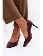 Červené eko kožené lodičky Sergio Leone