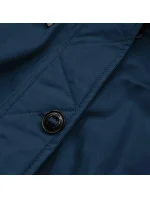 Tmavě modro-růžová oboustranná dámská zimní bunda s kapucí (w631)