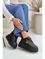 Sneakersy Sportovní Obuv Dámská Zateplená Na Masivní Podešvi Černé Verissha