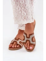 Dámské Pantofle Na Plochém Podpatku Hnědé Vereya