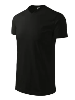 Heavy V-neck tričko unisex černá