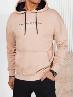 Pánská béžová mikina s potiskem FashionStreet BX5722