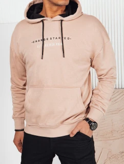 Pánská béžová mikina s potiskem FashionStreet BX5722