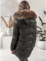 Dámská zimní bunda NORINA prošívaná s kožešinou černá FashionStreet TY5054 Dámská zimní bunda NORINA prošívaná s kožešinou černá FashionStreet TY5054