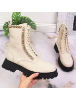 Zateplené kožené boty s řetězem Artiker W HBH40