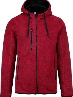 Kariban ProAct PA 365 Pánská pletená fleecová bunda s kapucí 20.P365 red melange