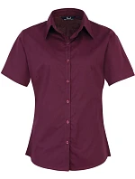 Premier PR 302 Popelínová halenka s krátkým rukávem 39.0302 aubergine Premier PR 302 Popelínová halenka s krátkým rukávem 39.0302 aubergine