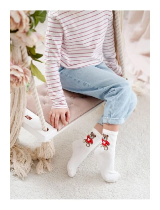 Dětské Ponožky Mládež Medvěd Ecru