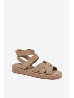 Dámské sandály na suchý zip Khaki Uvissa