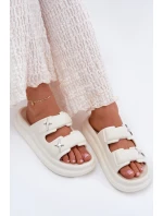 Dámské Pěnové Pantofle Na Platformě Ecru Falowena