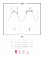 Nádherná košilka 838 - BAB black - Obsessive