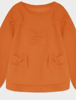 Teplá oranžová dámská mikina s mašlemi (23999)