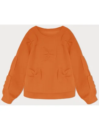 Teplá oranžová dámská mikina s mašlemi (23999) Teplá oranžová dámská mikina s mašlemi (23999)