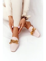 Dámské Nazouváky S řetízkem Béžové Call On Me Dámské Nazouváky S řetízkem Béžové Call On Me