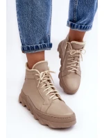 Ocieplané Kožené Boty Dámské Na Platformě Bežové Lemar Jevette Ocieplané Kožené Boty Dámské Na Platformě Bežové Lemar Jevette