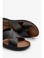 Lehké pohodlné pánské sandály s přezkami Inblu MT000016 černé Lehké pohodlné pánské sandály s přezkami Inblu MT000016 černé