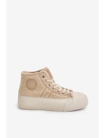 Zateplené Dámské Tenisky S Kožíškem Typu Beránek Big Star OO274A444 Béžové