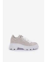 Tenisky Sportovní Boty Na Platformě CheBello 4632 Stříbrné