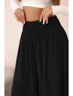 Dámské viskózové kalhoty s elastickým pasem černý