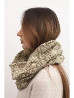 Dámský pletený měkký zimní komin KN25 tmavě mátový+mokka