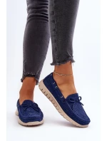 Dámské mokasíny s mašlí tmavě modré Reece