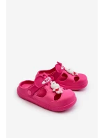 Dětské pěnové žabky s ozdobou fuksie Opleja Dětské pěnové žabky s ozdobou fuksie Opleja