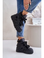 Kožené Dámské Sneakersy Na Masivní Platformě CheBello 4561 Černé