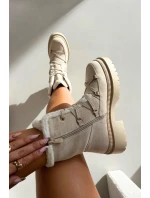 Dámské sněhule s kožíškem Béžové Irmara