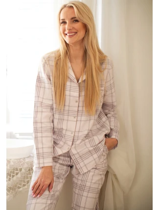 Dámské pyžamo LNS 401 Světle béžová vzor - Key