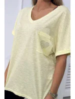 Bavlněná halenka s kapsami žlutá