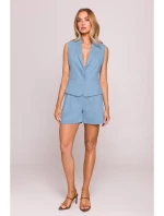 M859 Džínová vesta - světle modrá