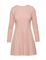 Šaty s obrácenými záhyby M872 béžové - MOE