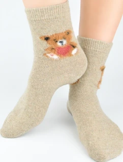 PONOŽKY S VLNĚNÝM MEDVÍDKEM SW018