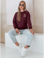 Dámská oversize mikina s výšivkou CHERSOFT plum FashionStreet BY1399